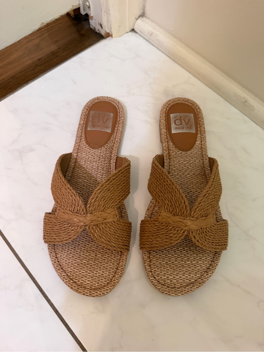 DV by Dolce Vita Tan Braided Slide Sandals - Women's